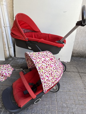 STOKKE Xplory βρεφικό καρότσι με 2 μονάδες, κόκκινο