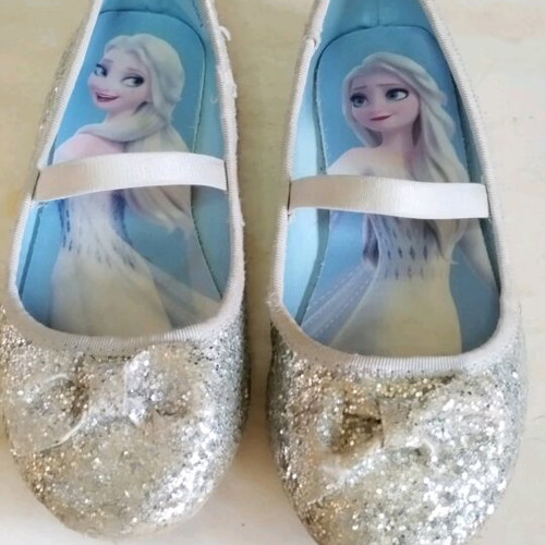 Elsa Frozen silver ballerina shoes with glitter size 29 used