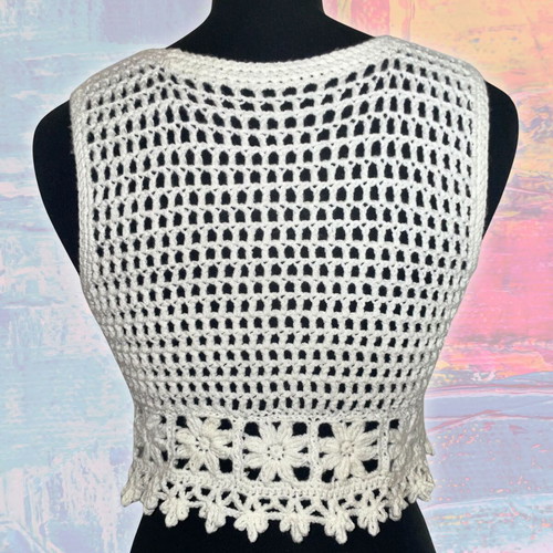 Handmade Mesh Crop Top white XS/S made to order