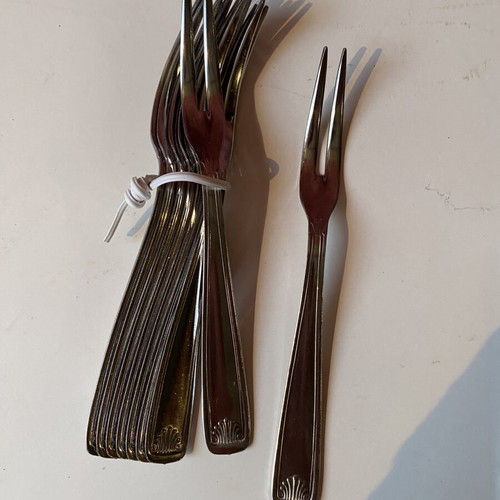 Inox vintage forks set of 9, excellent condition