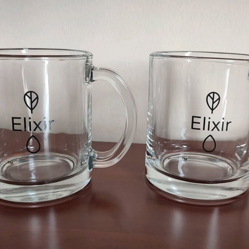 Glass mugs new, set of 2 pieces