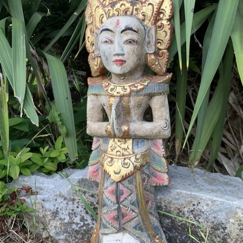 Balinese Wooden Statue of Hindu Deity Rama like new
