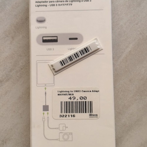 Apple Lightning to USB 3 Camera Adapter