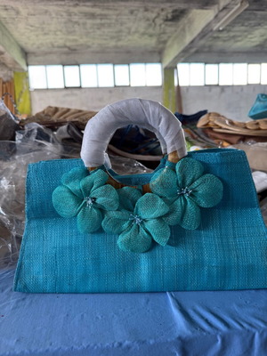 Handbag new, handmade, turquoise
