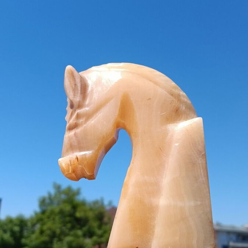 Onyx horse head statue like new