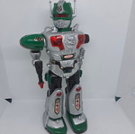 Retro robot used, moves, lights, and sounds