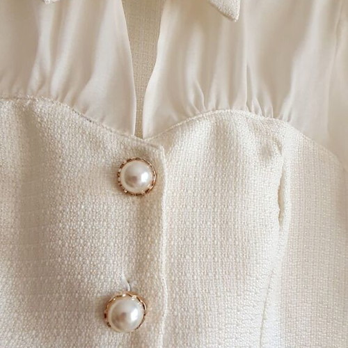 Blouse with buttons new, ecru, size L
