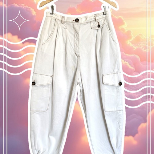 BSB White Balloon Pants like new with topstitch detail