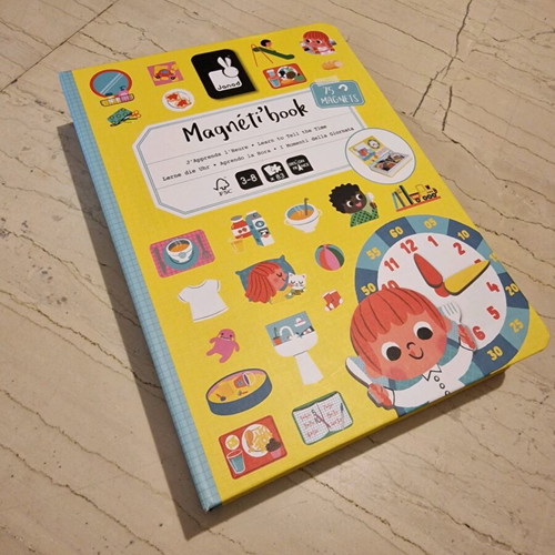 Magnetic toy used with daily routines and time learning