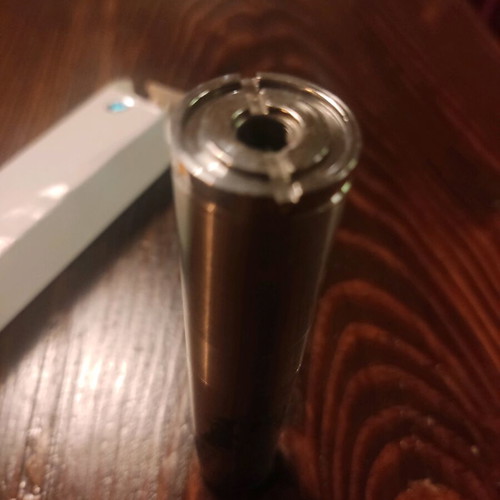 Mechanical mod stainless steel with engraved design and extension tube like new