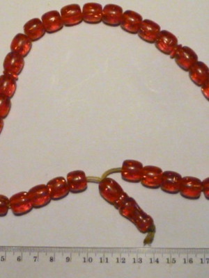 Murano red glass worry beads like new
