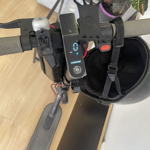 Xiaomi M365 electric scooter with custom firmware and 10-inch wheels