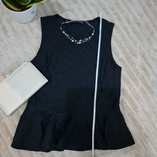 Atmosphere Black Textured Tank Top Size L like new