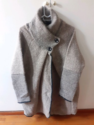 Wool cardigan used, beige-brown, one size