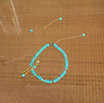 Bracelets from haolite and hematite, new, turquoise color, set of 2