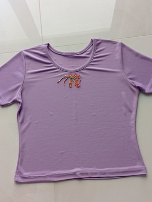 Purple t-shirt used with bead wear, size M