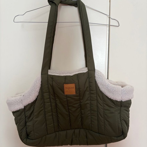 Dog carrier like new, blue and gray, for small dogs or puppies