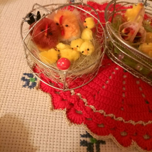 Two small iron Easter baskets like new