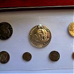  LIBERIA 1975  PROOF Set (7 coins) UNC + FAMOUS .900 SILVER 5 DOLLAR ELEPHANT