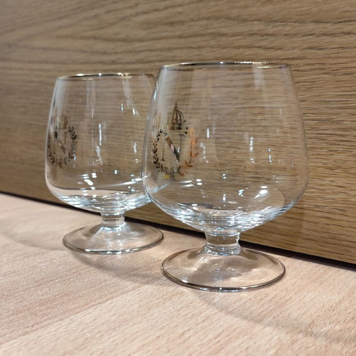 Napoleon Cognac set of two vintage promotional glasses like new