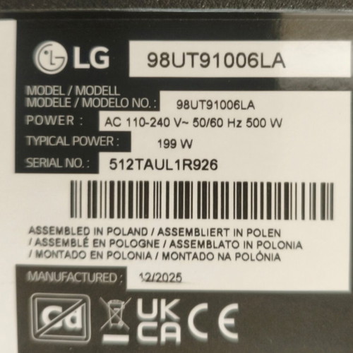 LG Smart TV 98" 4K UHD LED UT91 HDR 98UT91006LA new