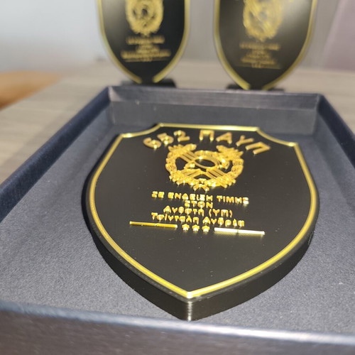 Handmade Honorary Plaque in Shield Shape new, custom military gift