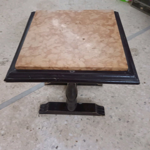 Side table with marble used with wear on legs