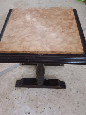 Side table with marble used with wear on legs