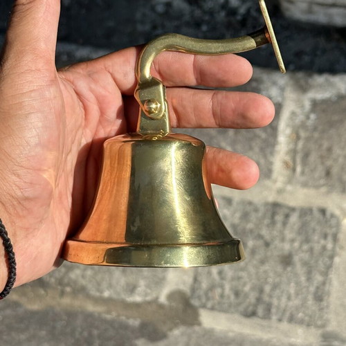 Bronze nautical wall bell, 9×10 cm