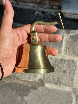 Bronze nautical wall bell, 9×10 cm