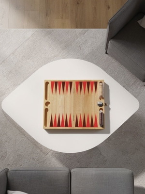 Backgammon board made of solid wood from reforested areas, new, 40x20 cm closed