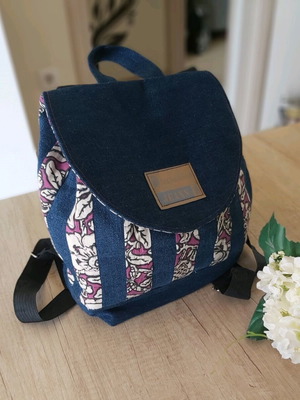 Denim backpack new with cotton interior and adjustable straps