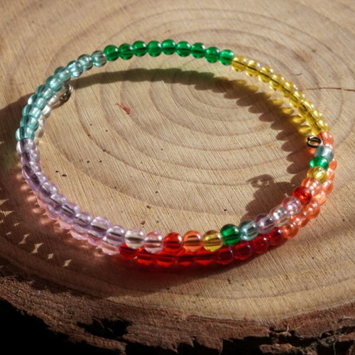 Handmade spring bracelet new with multicolored beads