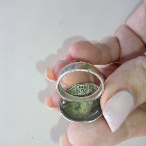 Silver 925 ring with spiral design like new
