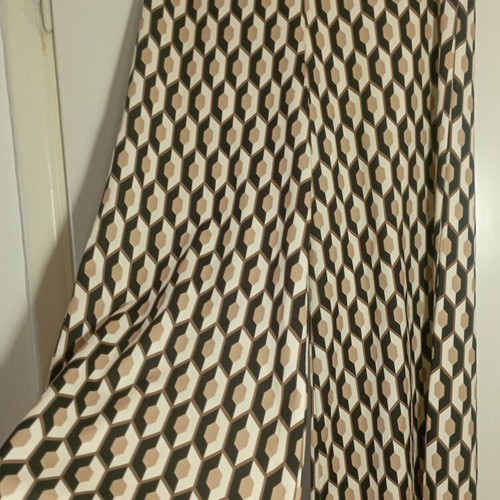 Wide-leg pants with geometric patterns, like new, size S