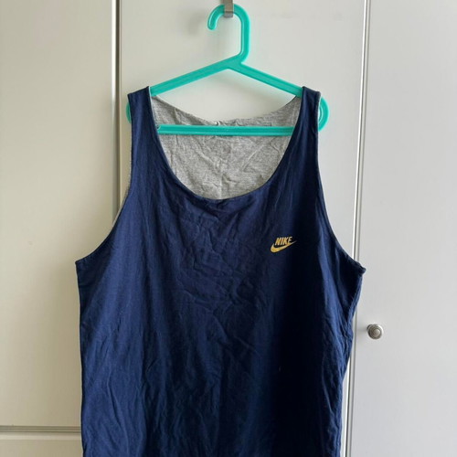 Nike vintage men's sports shirt used, size Large, gray and blue