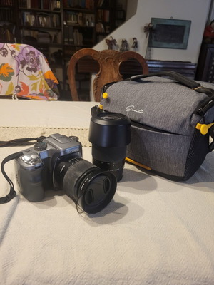 Sony A-100 camera kit used with case and two zoom lenses