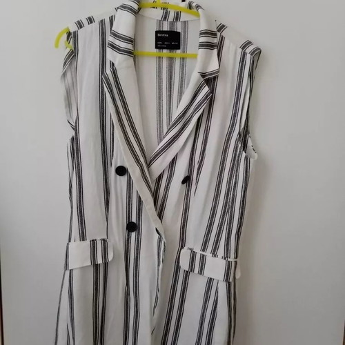 Λινό σακάκι blazer Bershka άσπρο καινούργιο, μέγεθος L