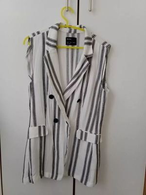 Λινό σακάκι blazer Bershka άσπρο καινούργιο, μέγεθος L