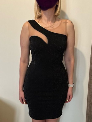 Lurex dress like new, black with bronze shine, medium size