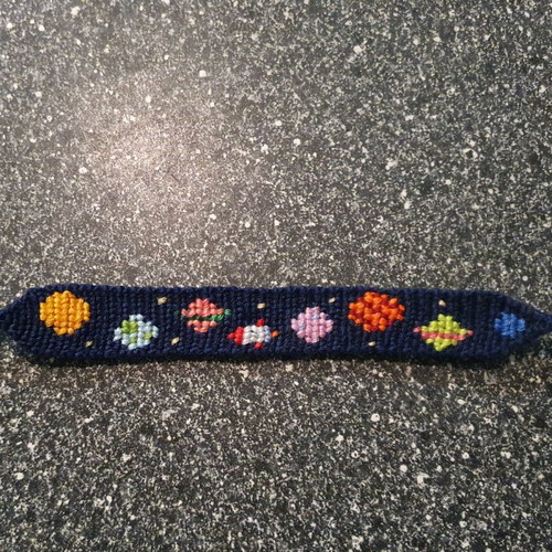 Handmade macrame solar system bracelet made to order