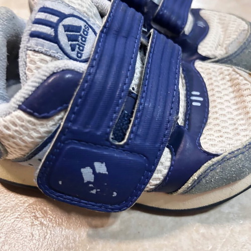 Baby sports shoes used, white-blue, size 22