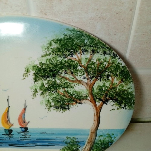 Decorative ceramic wall plate of Greek folk art new