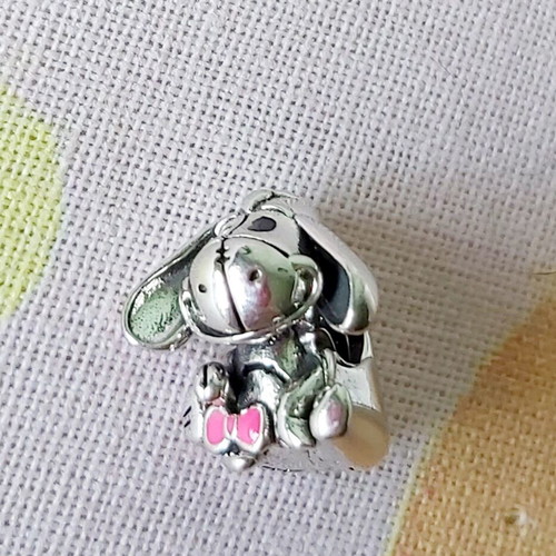 Silver 925 charm new, handmade, pink and silver donkey Marko