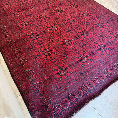Handmade red bordeaux rug like new 3.2x2.4 meters