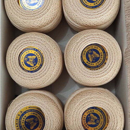 Crochet yarn No 30 - 40 - 50 new, 50g, beige, snow white, red
