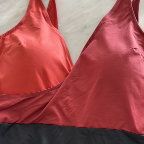 Gisela one-piece swimsuit used, size Large, black and multicolor