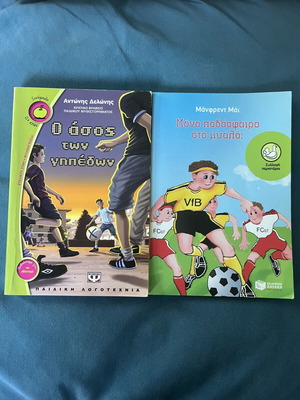 Children's books like new, football theme, pack of 2