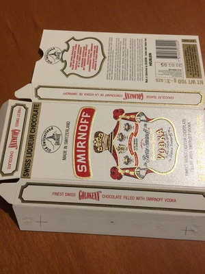Smirnoff chocolate wrapper used (1995)