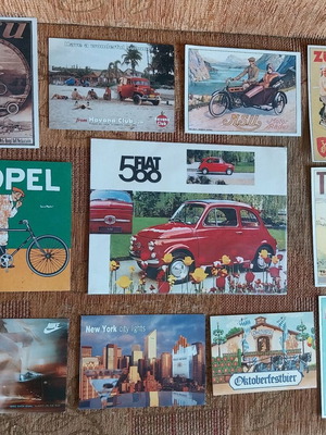 Card postal pack of 11 like new with vintage advertisements